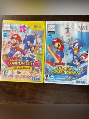 Lot Mario & Sonic at the London 2012 Olympic Games AND Winter Games Nintendo Wii